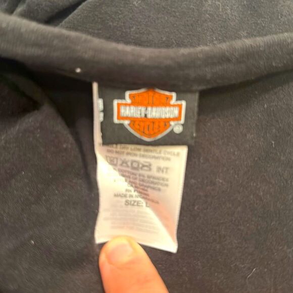 Harley-Davidson Black Graphic Long Sleeve Tee Large - Picture 6 of 7